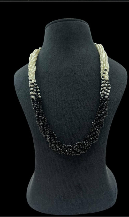 Black & White Beads Mala Necklace | Indian Jewelry In USA