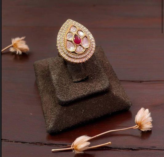 AD Polki Finger Ring | Indian Jewelry In USA