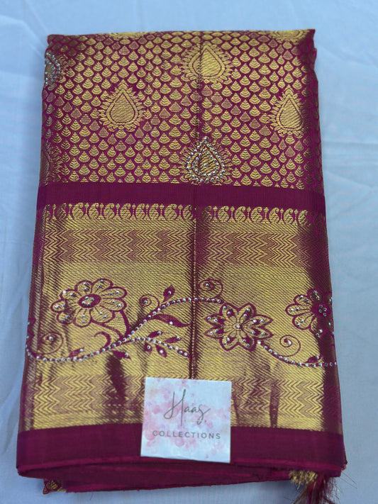 Pure Kanjivaram Pattu Saree | Indian Traditional Saree | Bridal Saree
