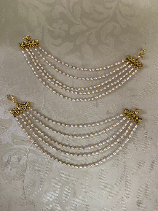 Pearl Ear Chains | Hair accessories | Champaswaralu