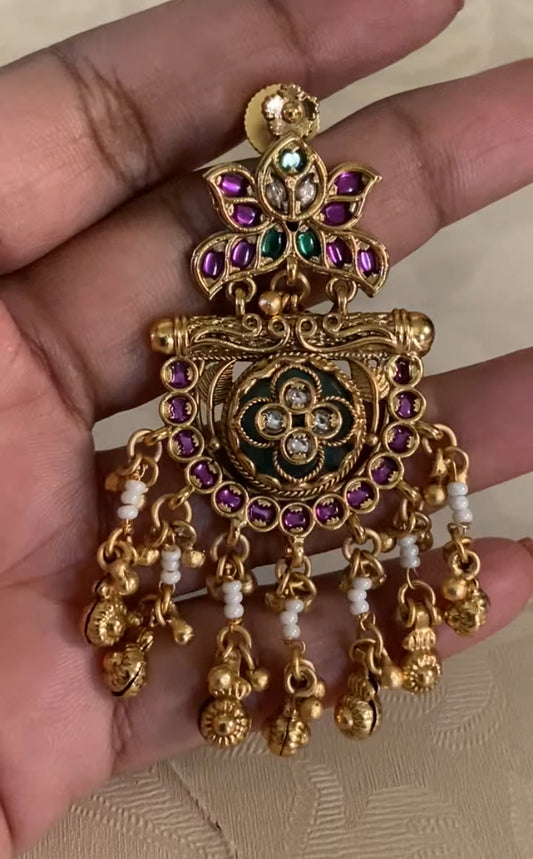 Antique Ruby Earrings | Indian Earrings