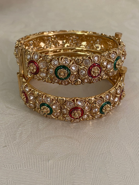 Antique Kundan Bangles | Openable Bangles | Indian Bridal Bangles