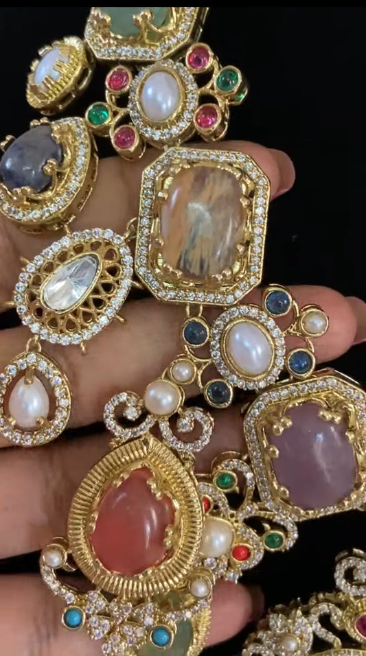 Exclusive Designer Kundan Necklace Set| Multi Colour Necklace | Indian Jewelry