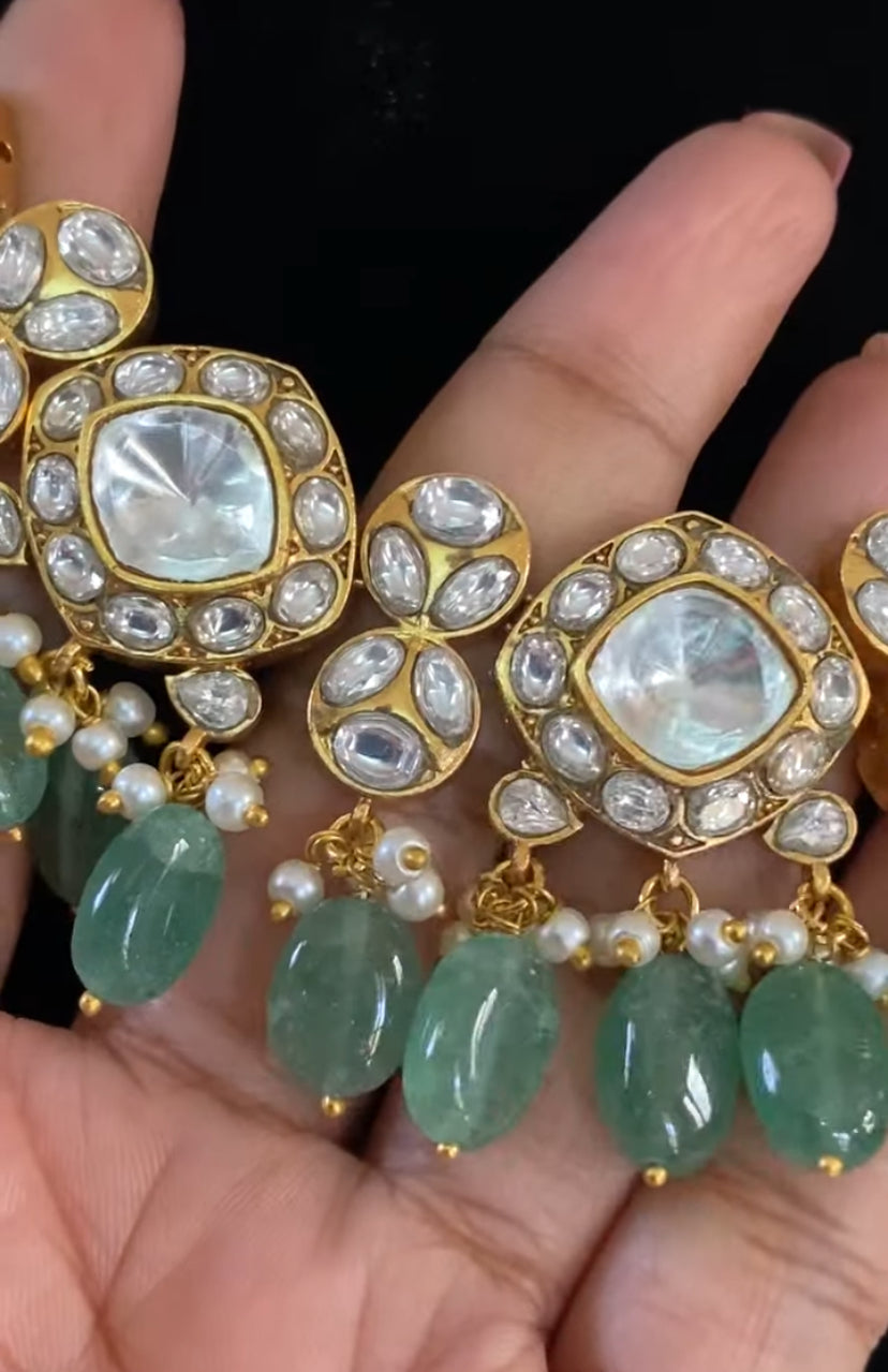 Polki Kundan Necklace With Earrings | Bridal Jewelry | Indian wedding Jewelry