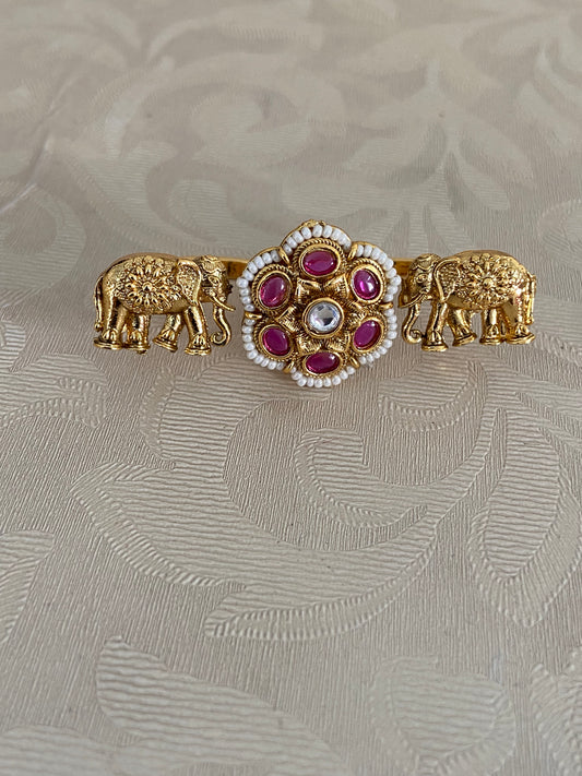 Antique Kundan 2 Finger Ring | 2 Fingers Adjustable Ring