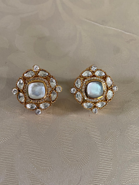 Polki Kundan Earrings | Indian Studs Earrings
