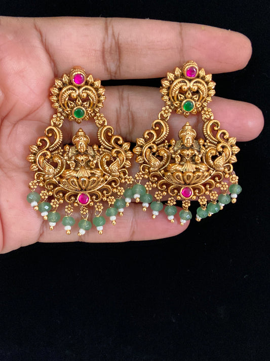 Traditional Temple Chandbali Earrings | Indian Jewelry