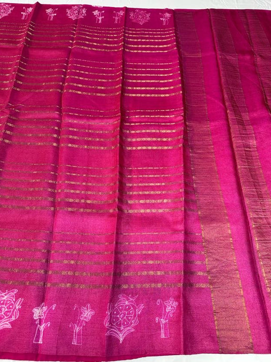 Pure Tussar Needle Shibori Work Saree | Party Wear Saree | Indian Saree