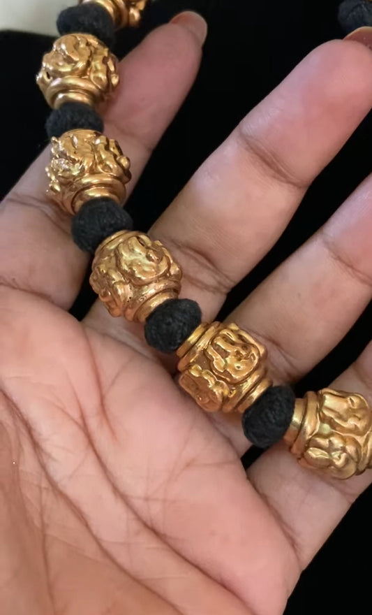 Antique Nakshi Balls Thread Necklace With Studs | Handmade Necklace | Mangalsutra