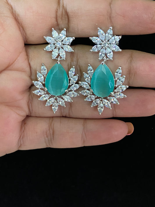 Rhodium AD Earrings |