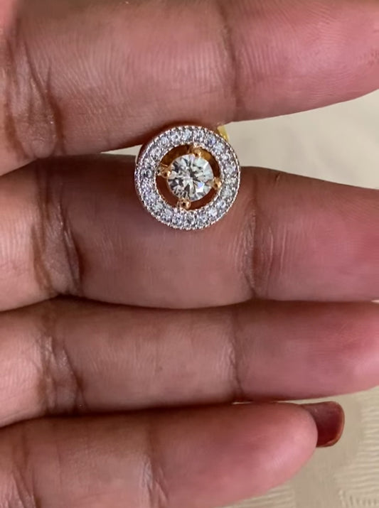 AD Simpel Mangalasutra With Studs | Black Beads Necklace