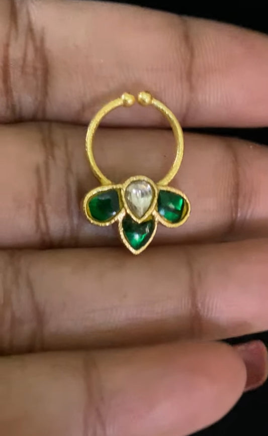 Antique Jadau Kundan Septum Ring| Indian Nose Ring