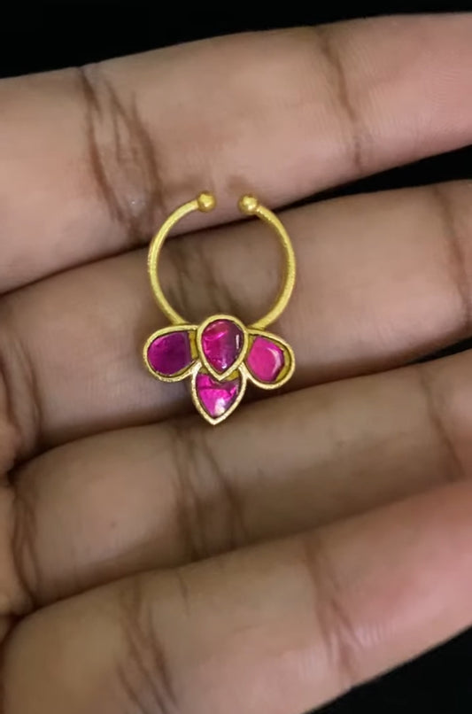 Antique Jadau Kundan Septum Ring| Indian Nose Ring