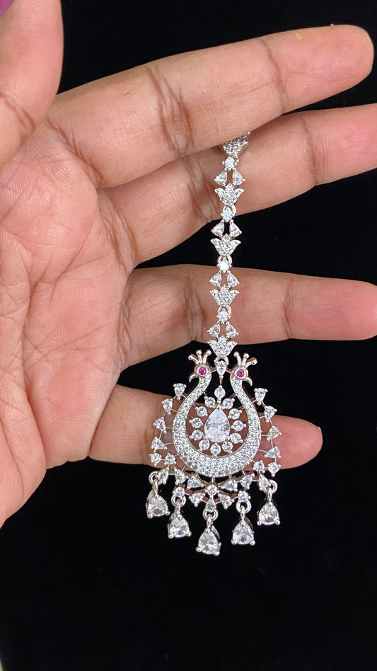 AD Rhodium Maang Tikka | Indian Maang Tikka | Gift Idea