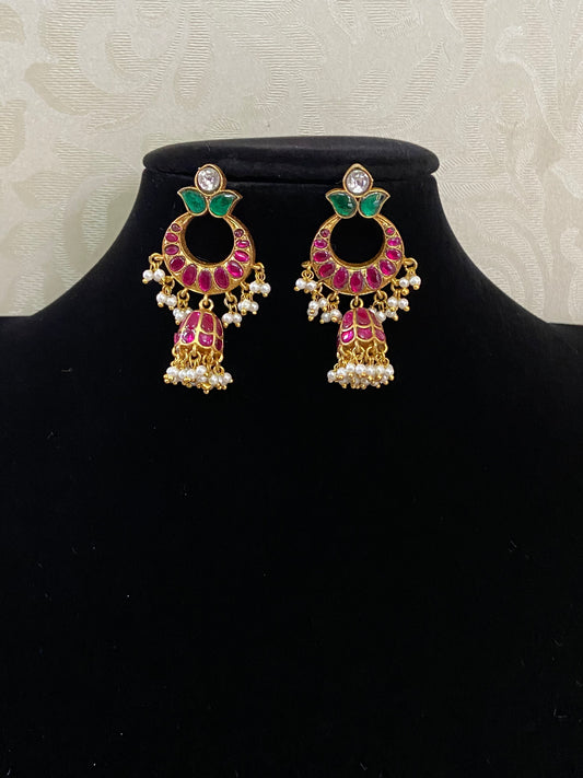 Jadau Kundan Chandbali Earrings | Indian jewellery in USA