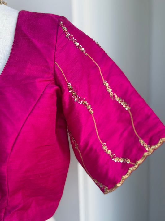 Rawsilk Embroidery Blouse | Party Wear Blouse | Indian Bridal Blouse