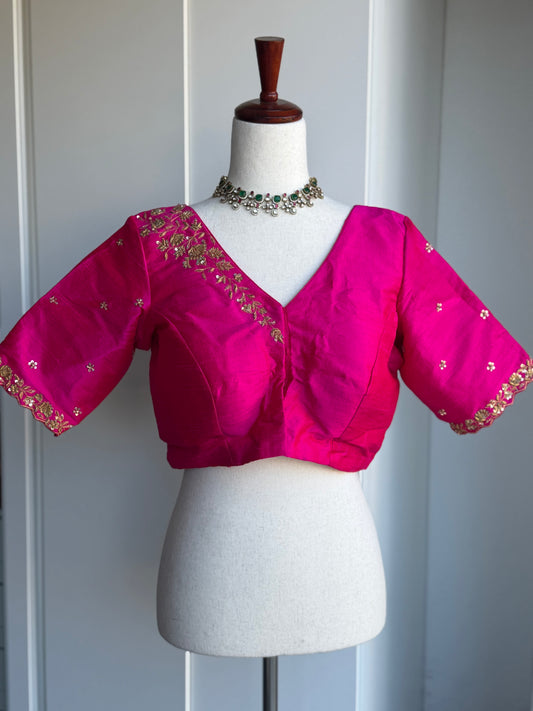 Rawsilk Embroidery Blouse | Party Wear Blouse | Indian Bridal Blouse