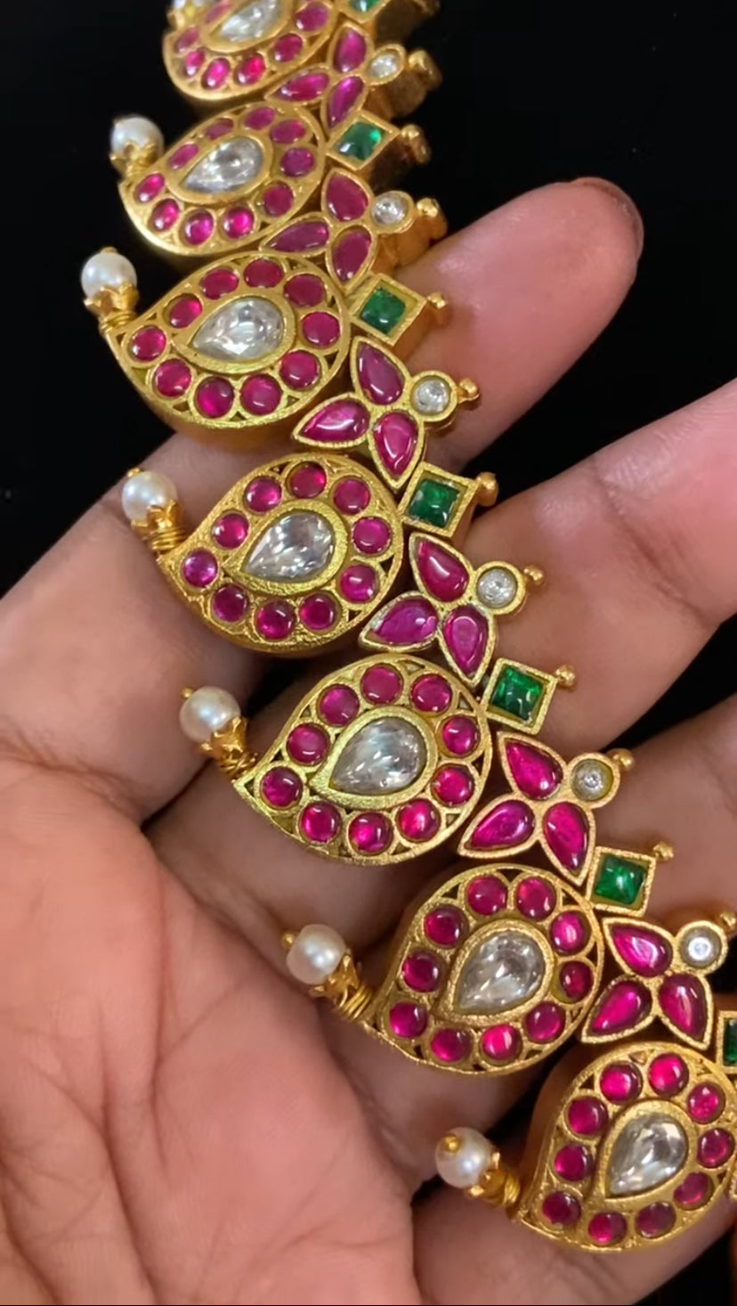 Jadau Kundan Mango 2 in 1 Necklace | Indian Traditional Jewelry In USA