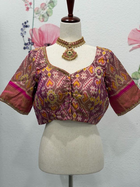 Hand embroidery ikat tissue Blouse | Saree Blouses Online | readymade blouses in USA