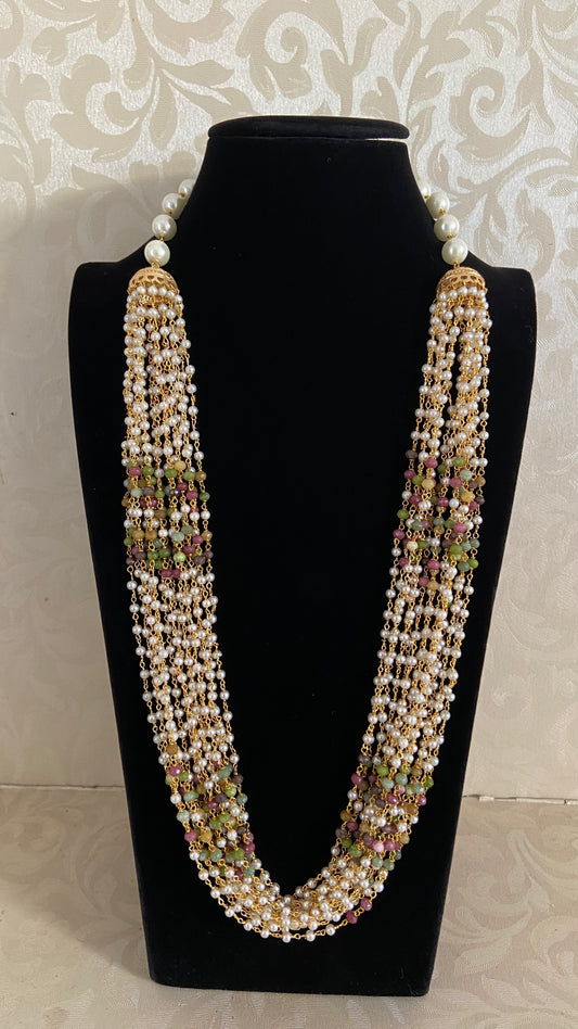 Multi Layer Pearl & Multi Color Beads Necklace | Indian Jewelry In USA