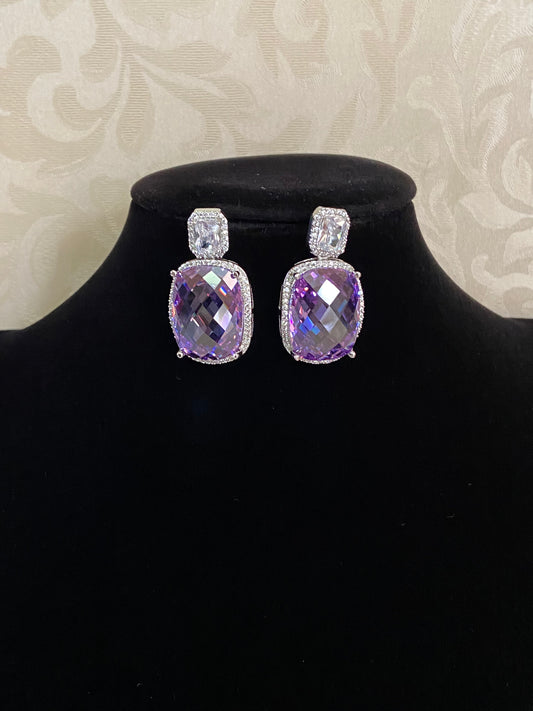 Lite Purple AD Earrings |  Indian Earrings