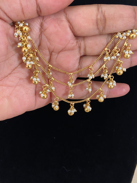 Antique Pearl Ear Chains | Hair accessories | Champaswaralu
