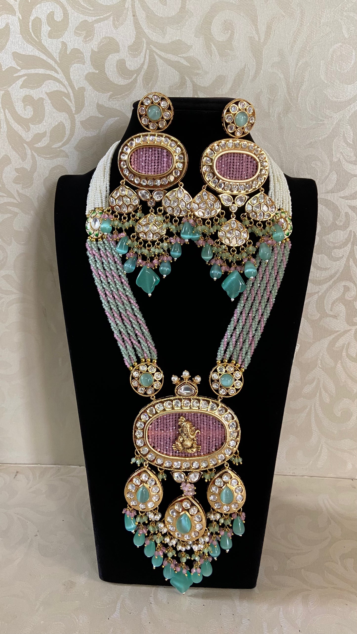 Long Kundan Necklace With Earrings | Indian Luxury Necklace In USA