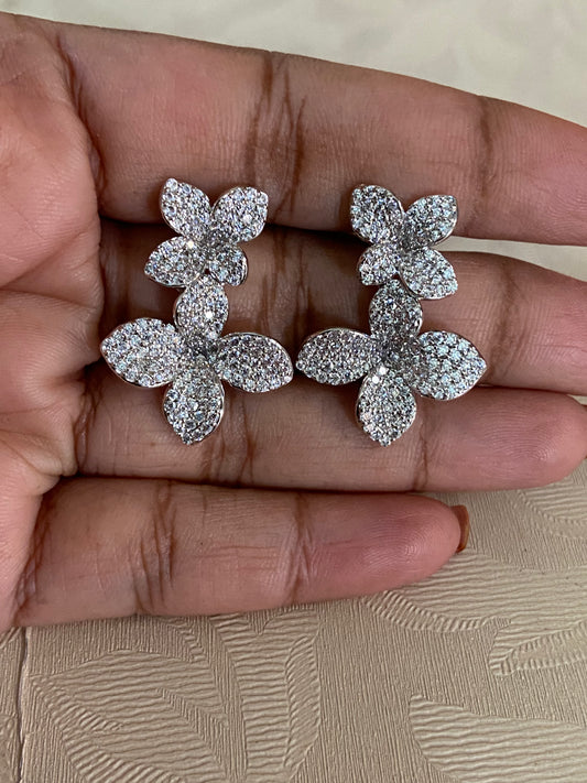 AD Flower Cocktail Earrings | Indain Designer Earrings