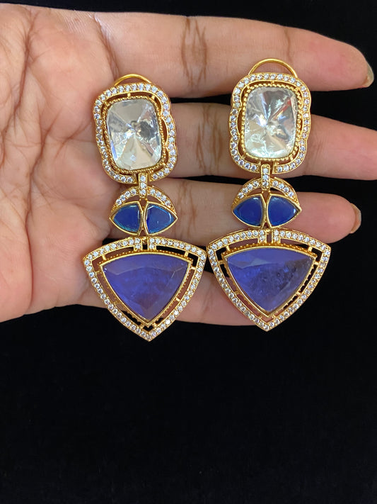 AD Polki Kundan Earrings | Indian Jewelry In USA