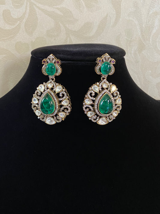 Victorian Polki Kundan Earrings | Indian Earrings In USA