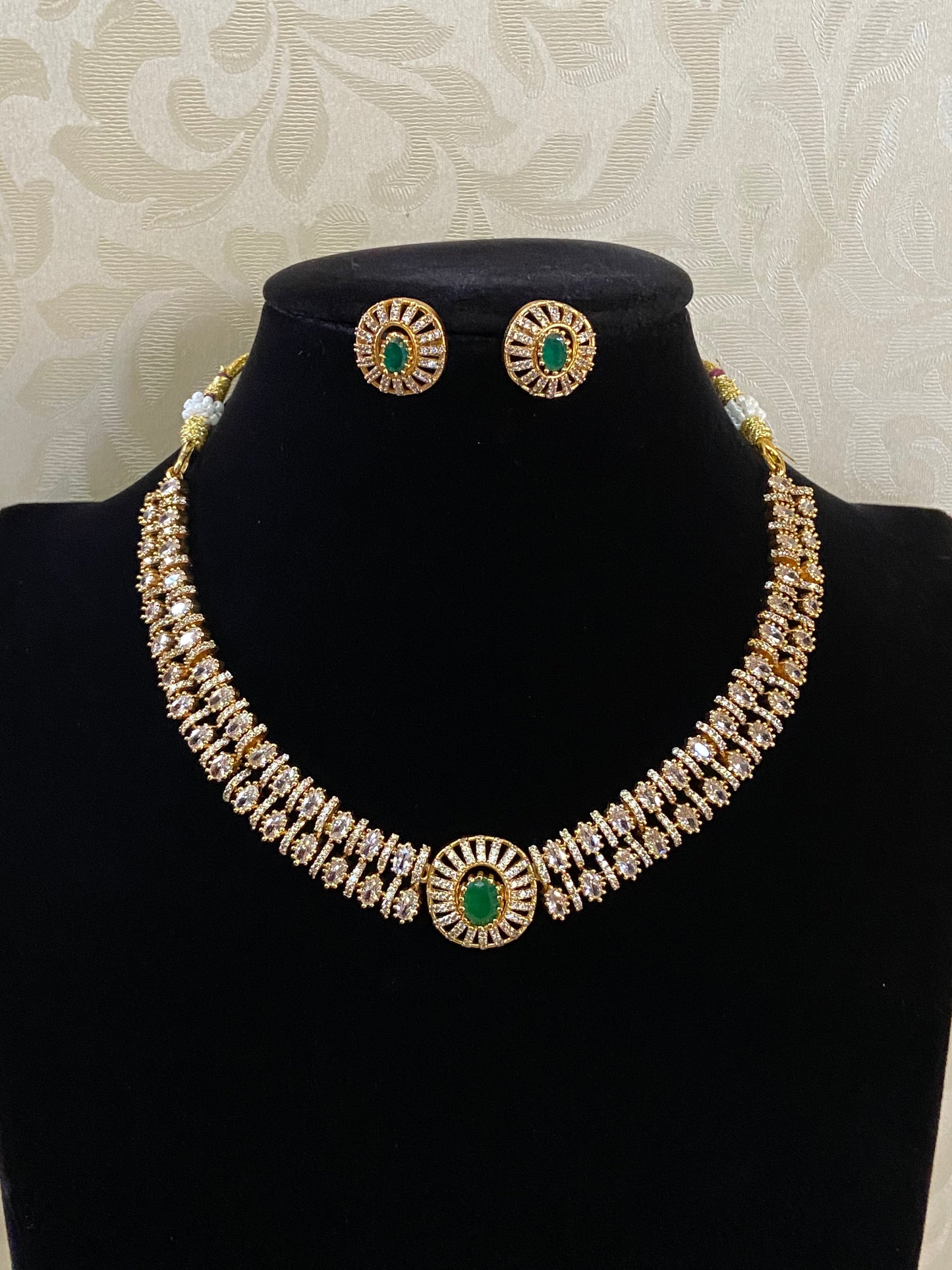 CZ Necklace With exchangeable stones| Indian jewelry | Interchangeable Stone Set