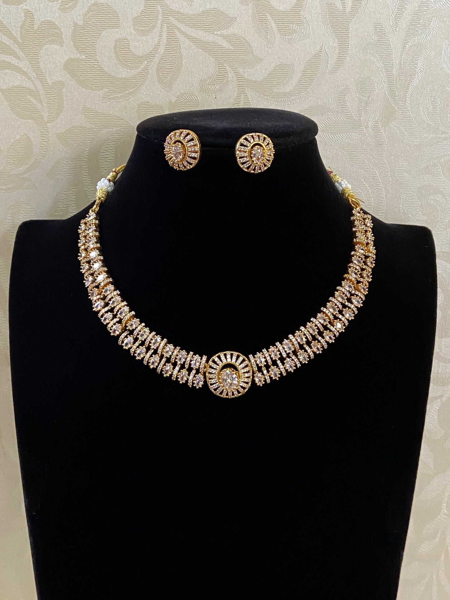 CZ Necklace With exchangeable stones| Indian jewelry | Interchangeable Stone Set