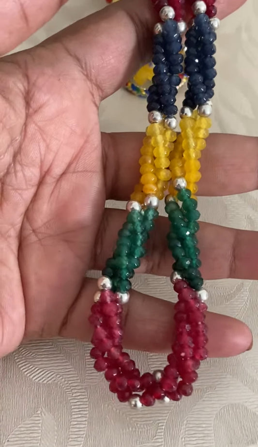 Twisted Multi Color Beads Necklace | Indian Jewelry In USA