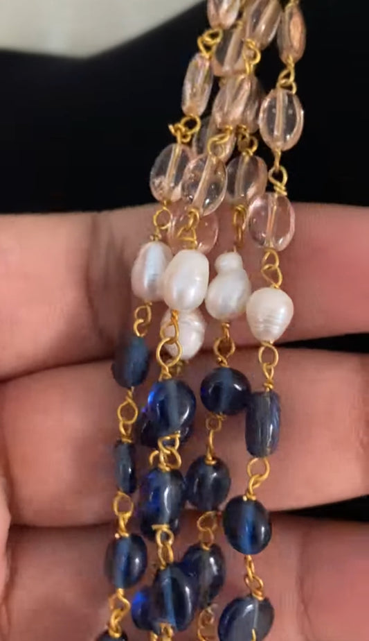 Multi Color Onyx Beads Necklace | South Indian Jewelry | Gift Idea