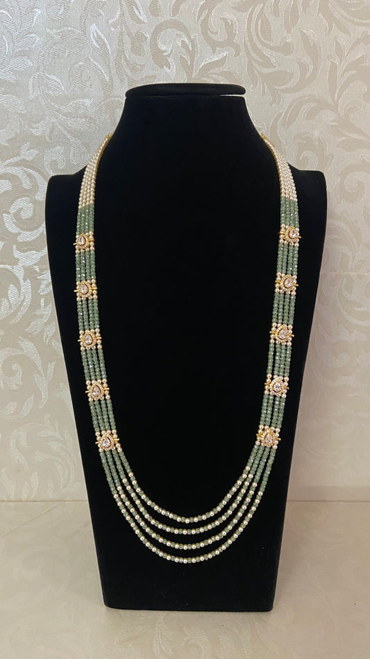 Premium Beads CZ Side Pendants Mala | Indian Jewelry In USA