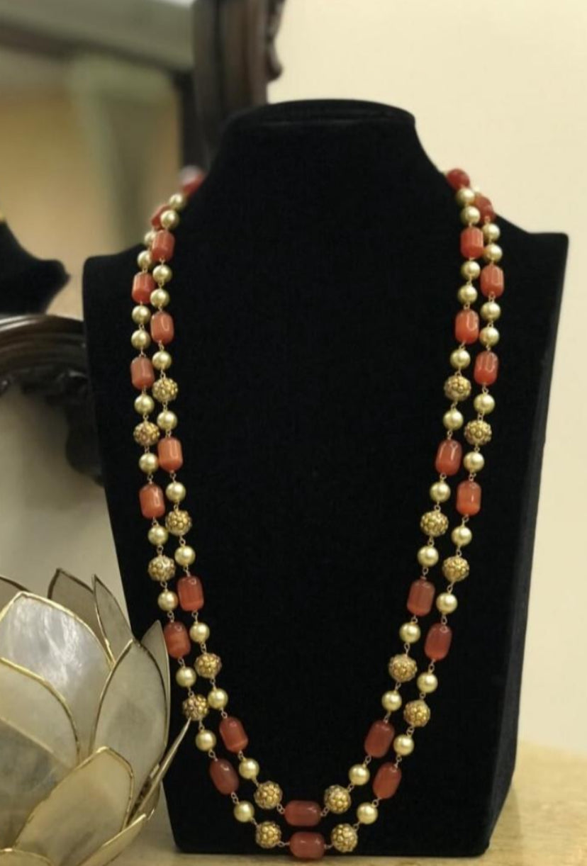 Monalisa Beads meenakari Pearls Mala Necklace | Indian Necklace | Gift Idea