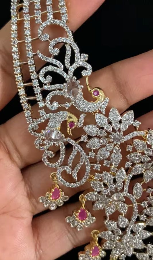 AD Bridal Necklace With Earrings | Indian Jewlry