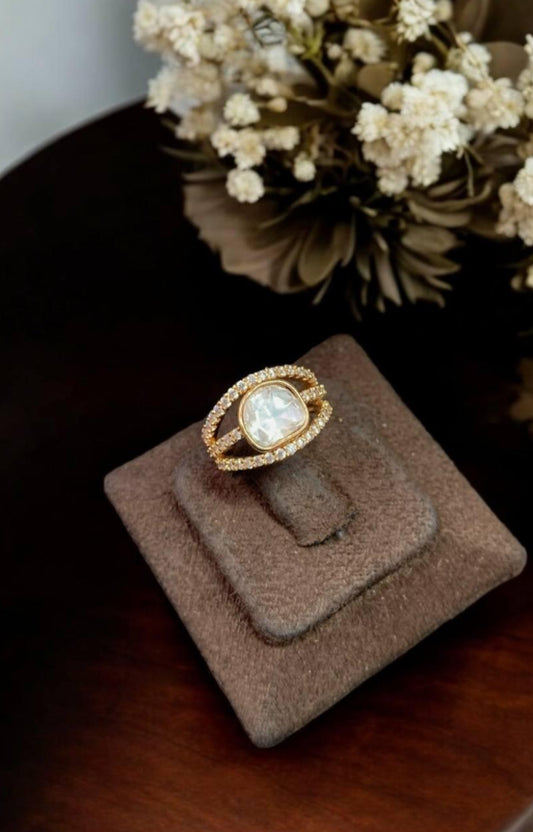 AD Polki Finger Ring | Indian Fingers Ring