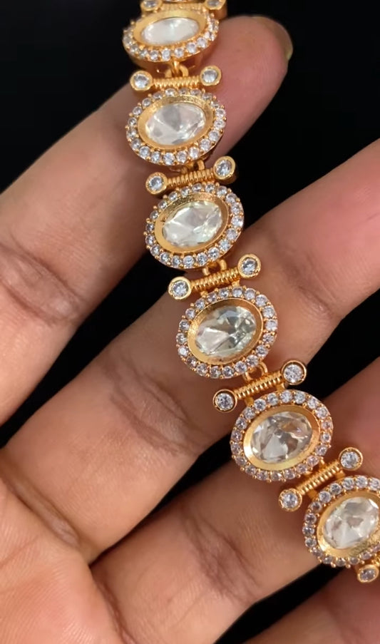 AD Polki Necklace With Earrings | Indian Jewelry In USA