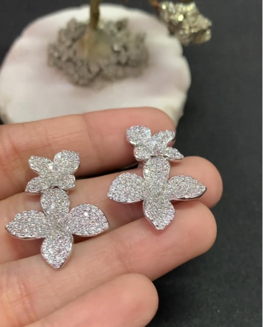 AD Flower Cocktail Earrings | Indain Designer Earrings