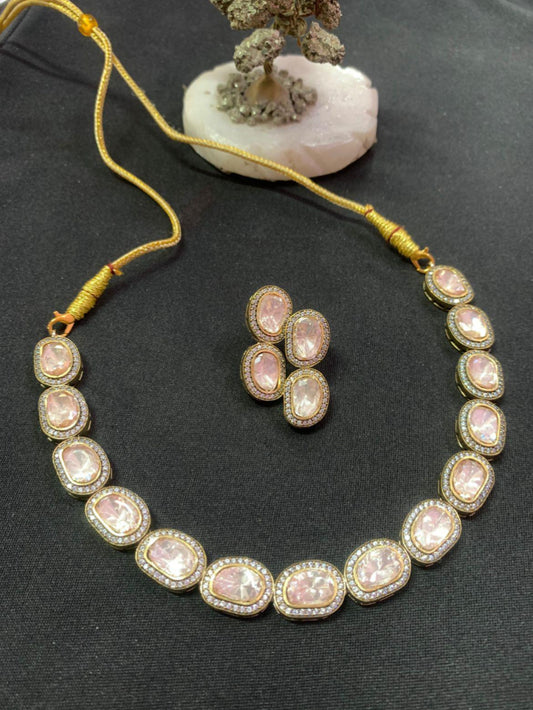 Moissanite AD Premium Necklace Set | Indian Traditional Jewelry