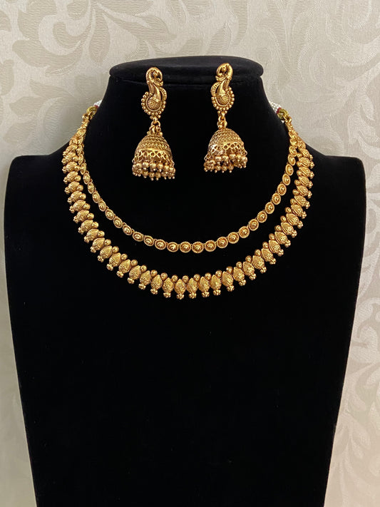 Antique Classic Necklace With Jumkis | Indian Traditional Jewelry In USA