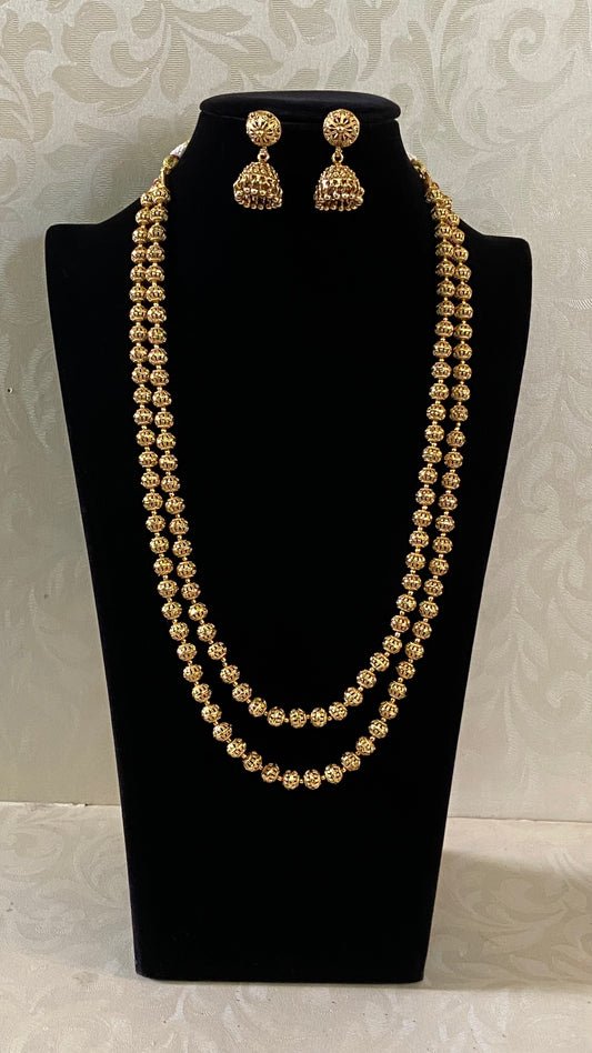 Antique Nakshi Balls Necklace With Jumkis | Indian Traditional Necklace