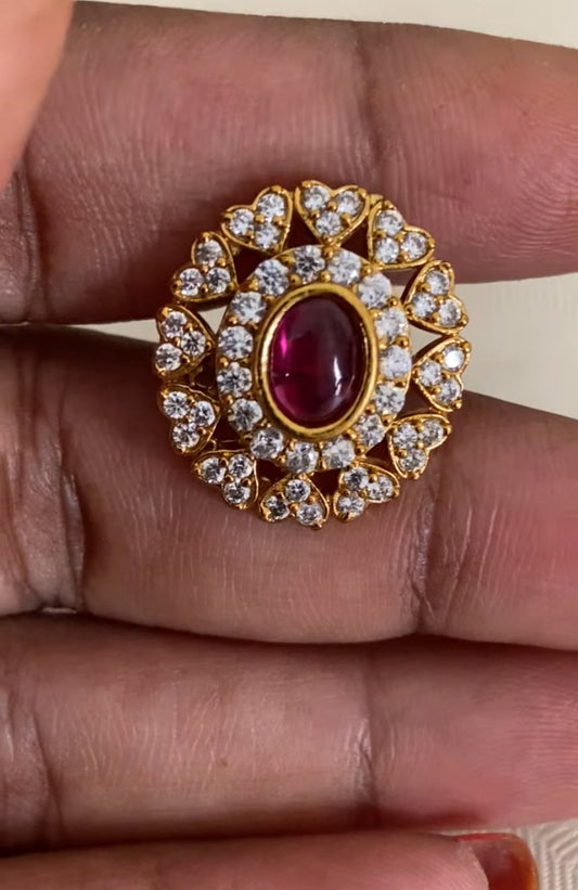 CZ Pendant Antique Thread Necklace Set | Traditional Indian Jewelry