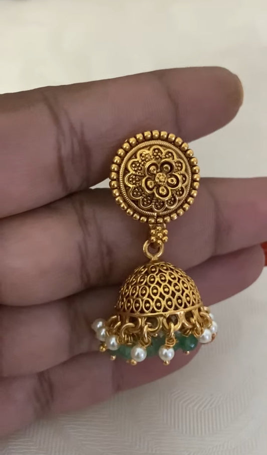 Classic Antique Necklace With Jumkis | Indian Traditional Jewelry