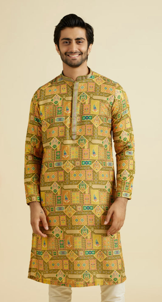 Emerald Elegance Kurta Pajama | Men Ethnic Wear | Indian Traditional Wear