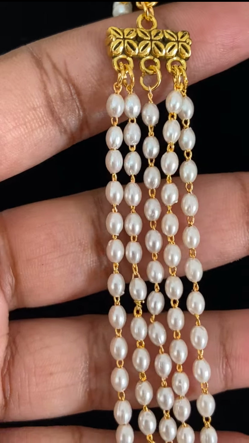 Anitique Jadau Pearl Necklace Set | Indian Jewelry In USA