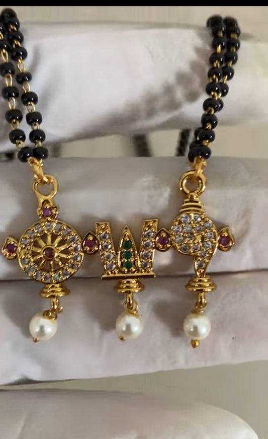 AD Balaji Namalu Pendant Mangalasutra | Traditional Black Beads