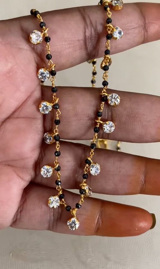 AD Drops Mangalasutra | Traditional Black Beads Necklace