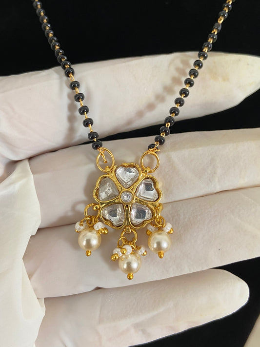 Kundan Pendant Mangalasutra | Traditional Black Beads Necklace